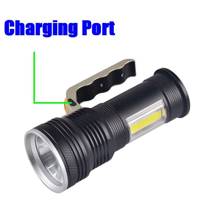 Multifunctional Rechargeable LED High Power Searchlight Emergency Torch. Collections Are Allowed.