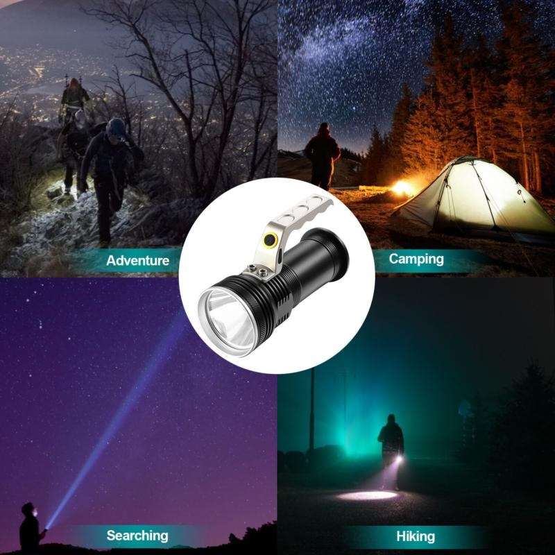 Multifunctional Rechargeable LED High Power Searchlight Emergency Torch. Collections Are Allowed.