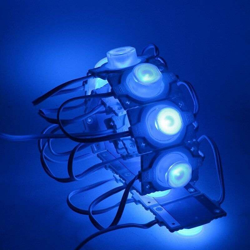 LED Light Modules: Waterproof Injection Moulded with Lens in Blue Light Colour. Collections Allowed.