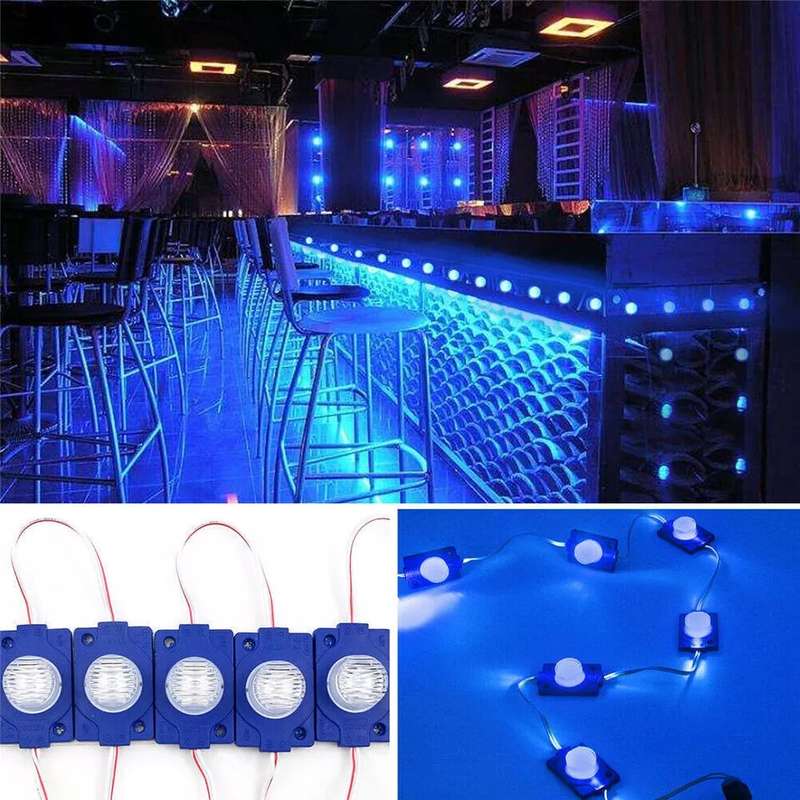 LED Light Modules: Waterproof Injection Moulded with Lens in Blue Light Colour. Collections Allowed.