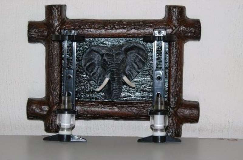 Liquor Dispensers: Elephant Head with 2 Sets of Optics and Brackets. New Items. Collections Allowed.