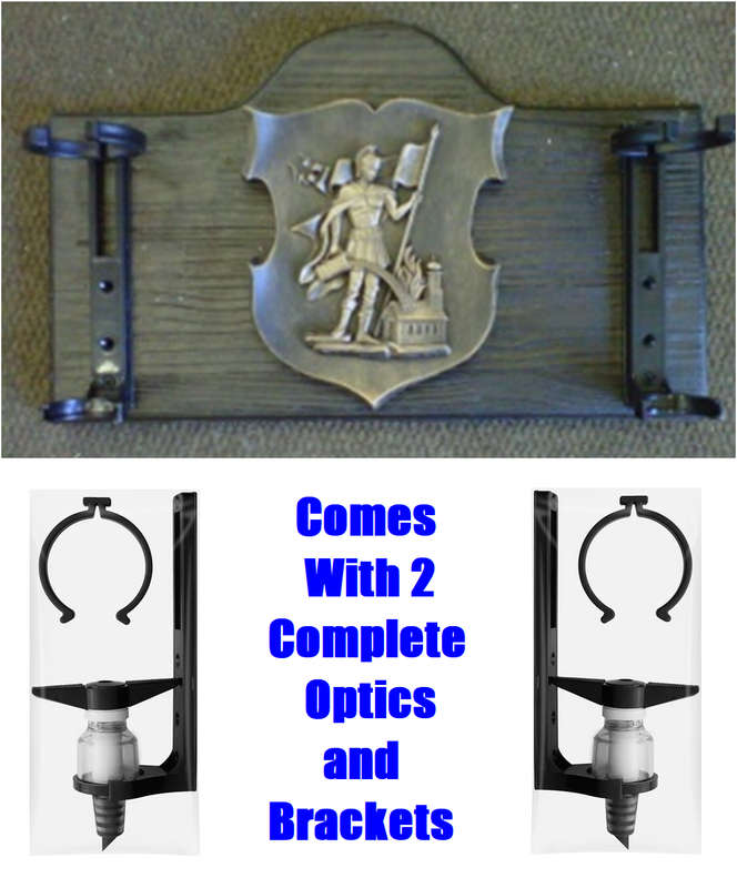 Vintage Fireman Logo Liquor Dispensers with 2 Sets of Optics. Brand New. Collections Are Allowed.