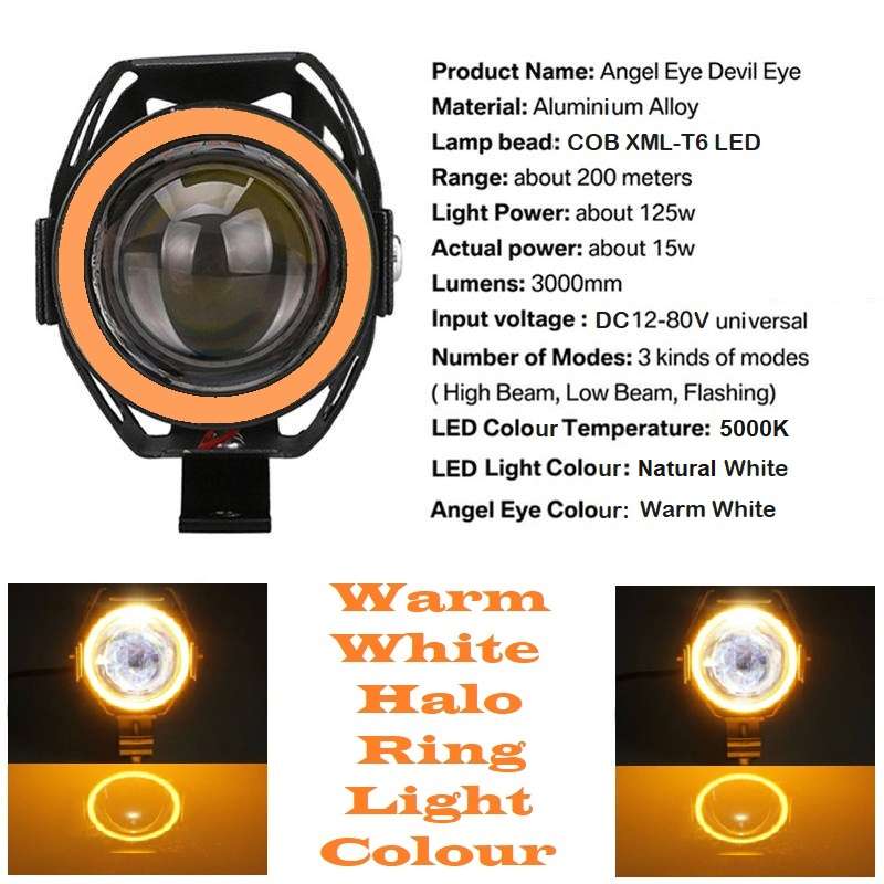 LED Angel Eye Spotlights, Devil Eye Universal Auxiliary Halo Ring Spotlights. Collections Allowed.