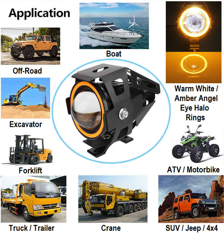 LED Angel Eye Spotlights, Devil Eye Universal Auxiliary Halo Ring Spotlights. Collections Allowed.