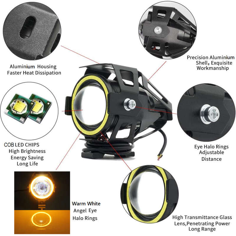 LED Angel Eye Spotlights, Devil Eye Universal Auxiliary Halo Ring Spotlights. Collections Allowed.