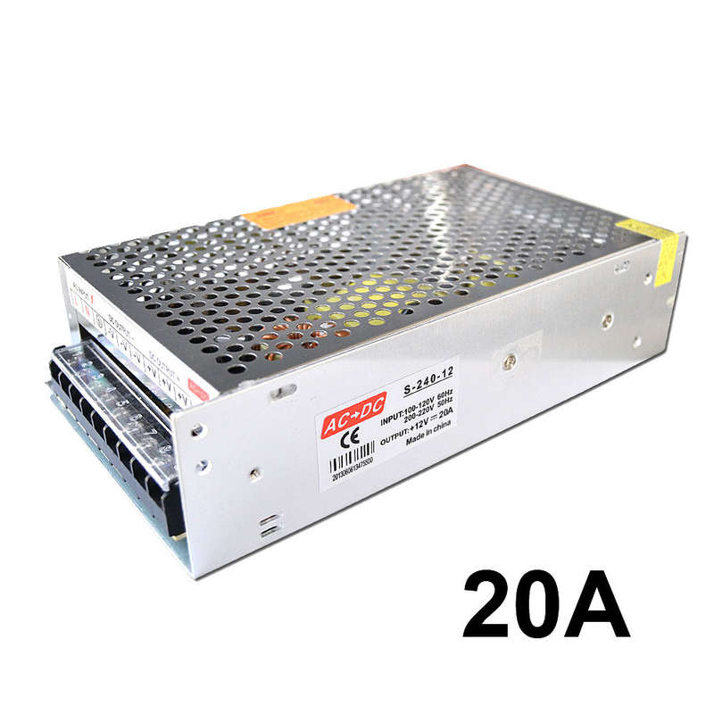 20A 12V 240W Universal ACDC Transformer, Ventilated Switching Power Supply Unit. Collections Allowed