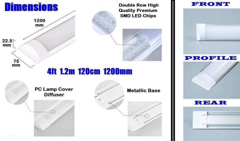 Premium LED Batten Tube Lights. Ultra Slim Modern Design Complete With Fittings. Collections Allowed