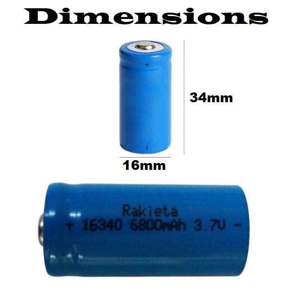 Set Of 2 Rechargeable 16340 CR123A 3.7V Lithium-ion Batteries/Cells. Brand New. Collections Allowed.