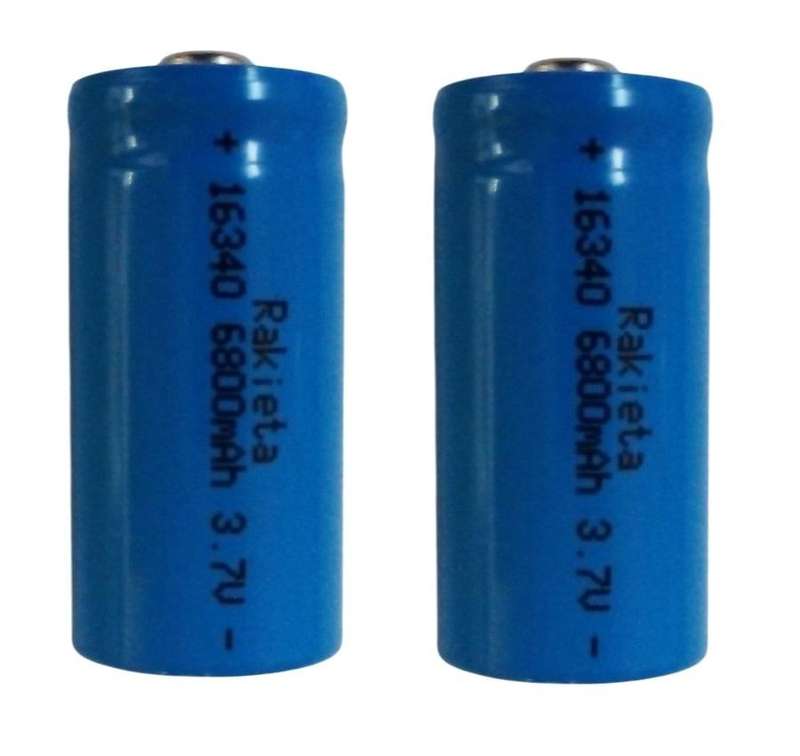 Set Of 2 Rechargeable 16340 CR123A 3.7V Lithium-ion Batteries/Cells. Brand New. Collections Allowed.