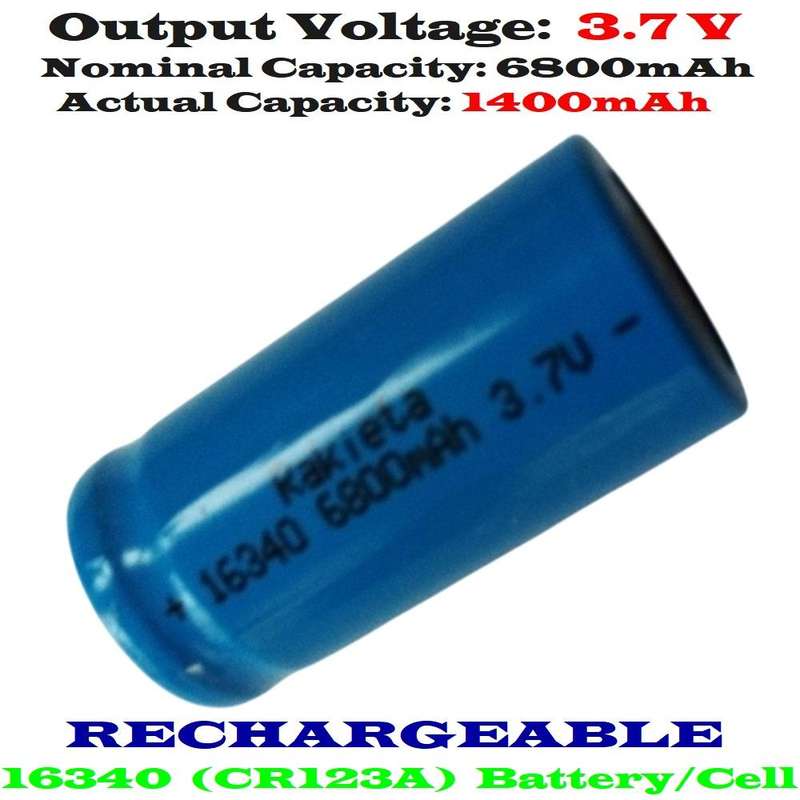 Set Of 2 Rechargeable 16340 CR123A 3.7V Lithium-ion Batteries/Cells. Brand New. Collections Allowed.