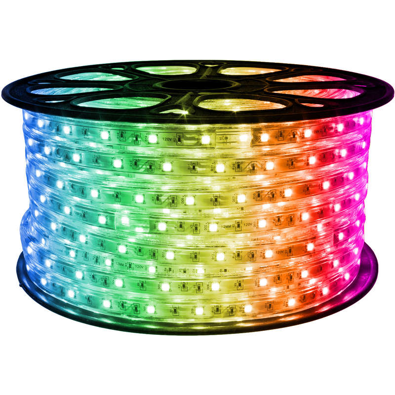 100m MultiColour LED RGB Strip Rope 2-Pin Light 220V + Connector Plug + End Cap. Collections Allowed