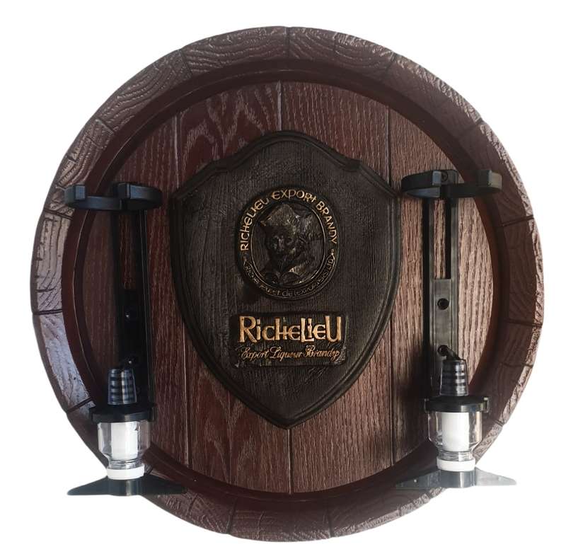 Liquor Dispensers Richelieu Premium Liqueur Large Barrel End with 2 Optic Sets. Collections Allowed.