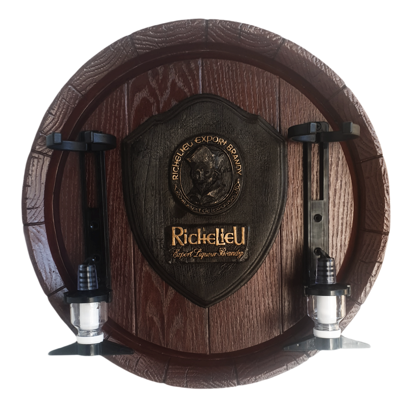 Liquor Dispensers Richelieu Premium Liqueur Large Barrel End with 2 Optic Sets. Collections Allowed.
