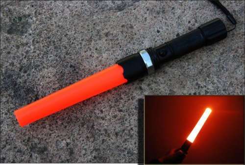 Hand-Held Rechargeable LED Traffic Safety Wand Signal Light and Torch. Collections Are Allowed.
