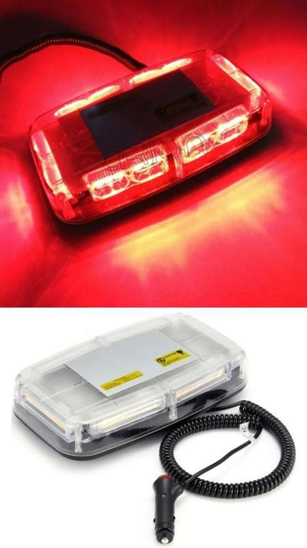 Strobe Flash Magnetic Car Roof Top Red High Intensity COB LED Light Bar 12V/24V. Collections Allowed