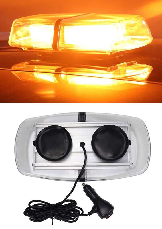 Strobe Flash Car Roof Top High Intensity Amber Orange Yellow COB LED Light Bar. Collections Allowed.