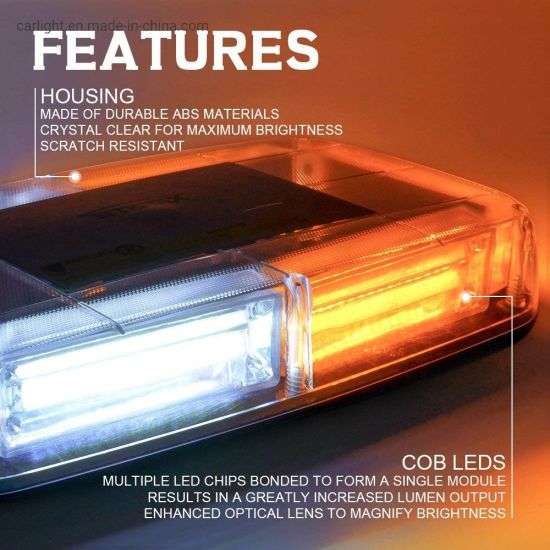 Amber + Cool White High Intensity COB LED Strobe Car Roof Top Flash Light Bar. Collections Allowed.