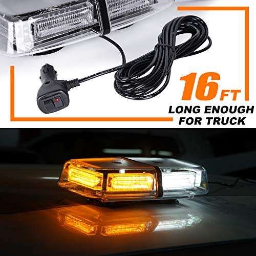 Amber + Cool White High Intensity COB LED Strobe Car Roof Top Flash Light Bar. Collections Allowed.