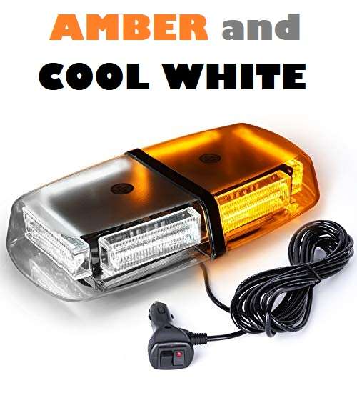 Amber + Cool White High Intensity COB LED Strobe Car Roof Top Flash Light Bar. Collections Allowed.