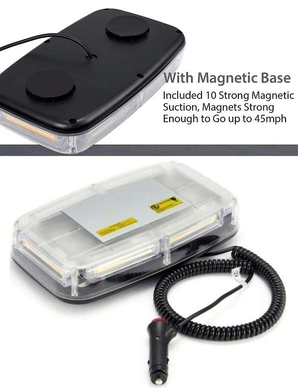 Strobe Flash Magnetic Vehicle Roof Top Red High Intensity 12V COB LED Light Bar. Collections Allowed