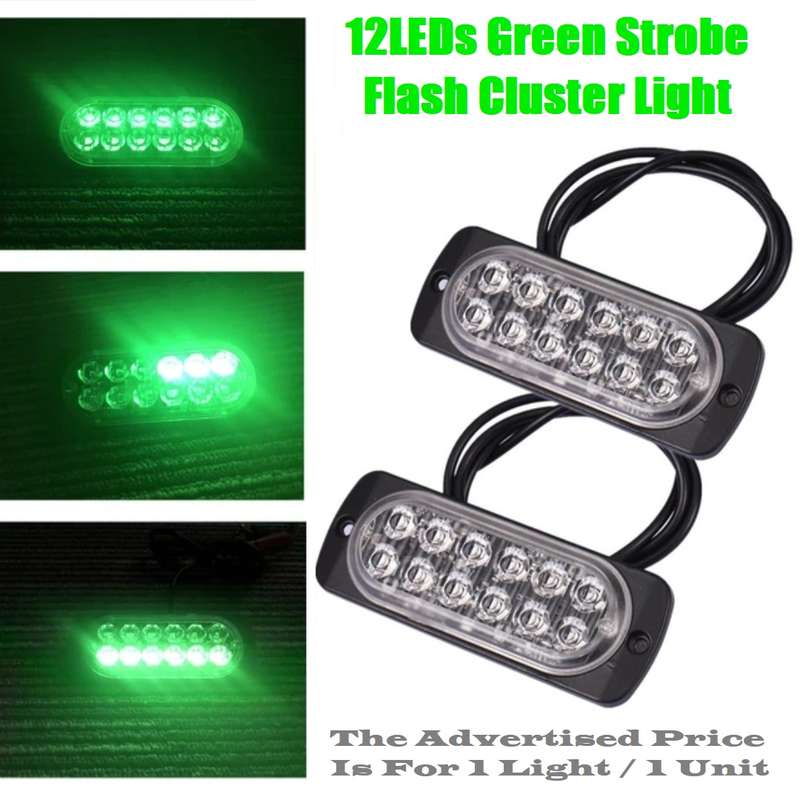 Green LED Flash Strobe Vehicle Grille Bumper Side Marker Cluster Lights 12V/24V. Collections Allowed