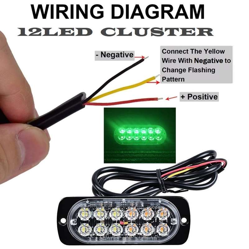 Green LED Flash Strobe Vehicle Grille Bumper Side Marker Cluster Lights 12V/24V. Collections Allowed