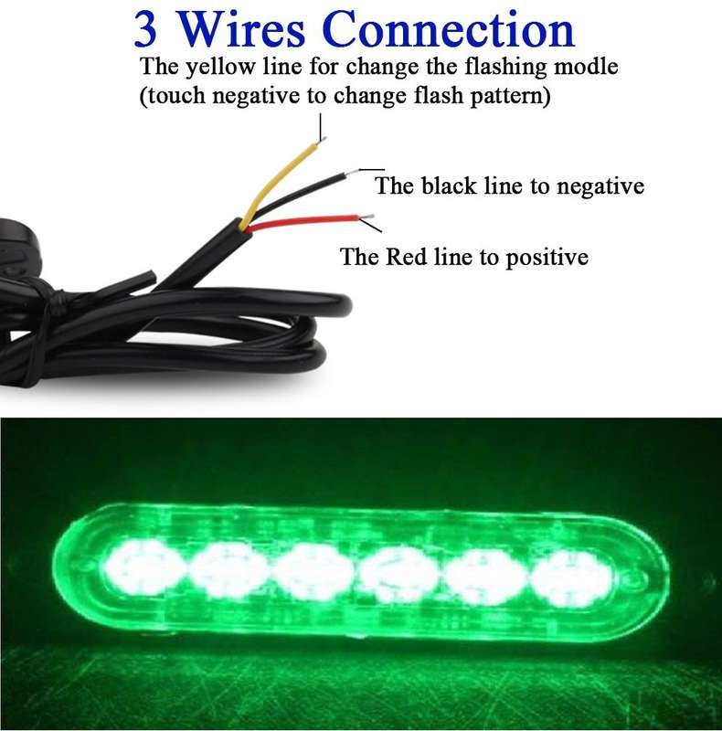 Green LED Strobe Flash Bumper Cluster Grille Side Marker Lights 12V/24V. Collections Are Allowed.