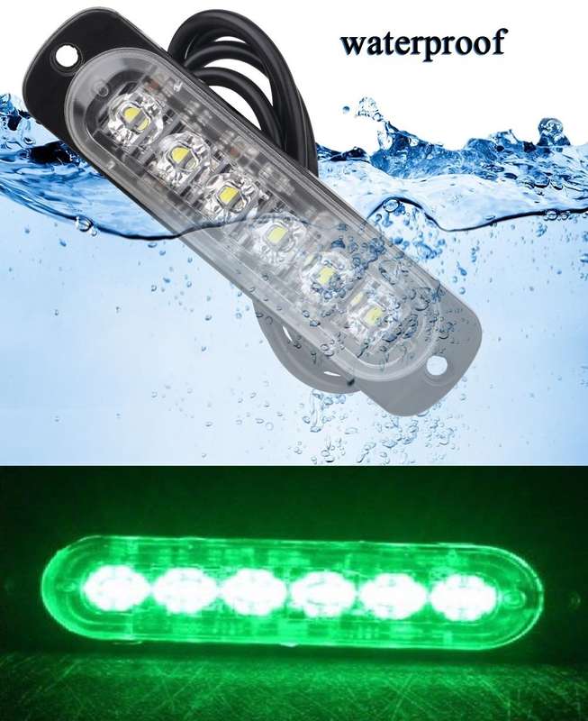 Green LED Strobe Flash Bumper Cluster Grille Side Marker Lights 12V/24V. Collections Are Allowed.