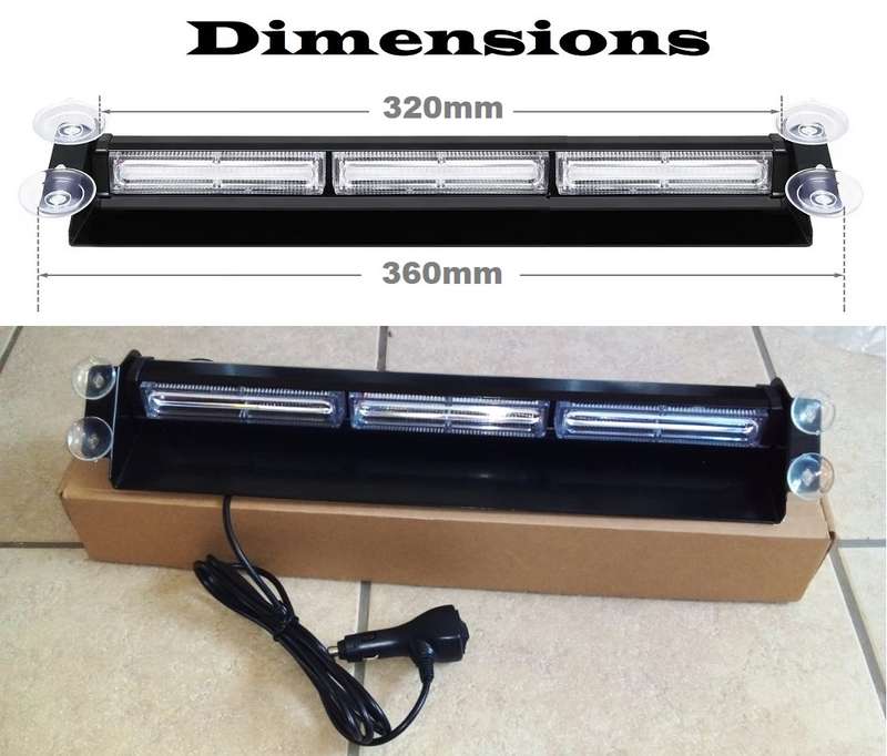 Red COB LED Windscreen Dashboard Vehicle Flash Strobe Very Long Dash Light Bar. Collections Allowed.