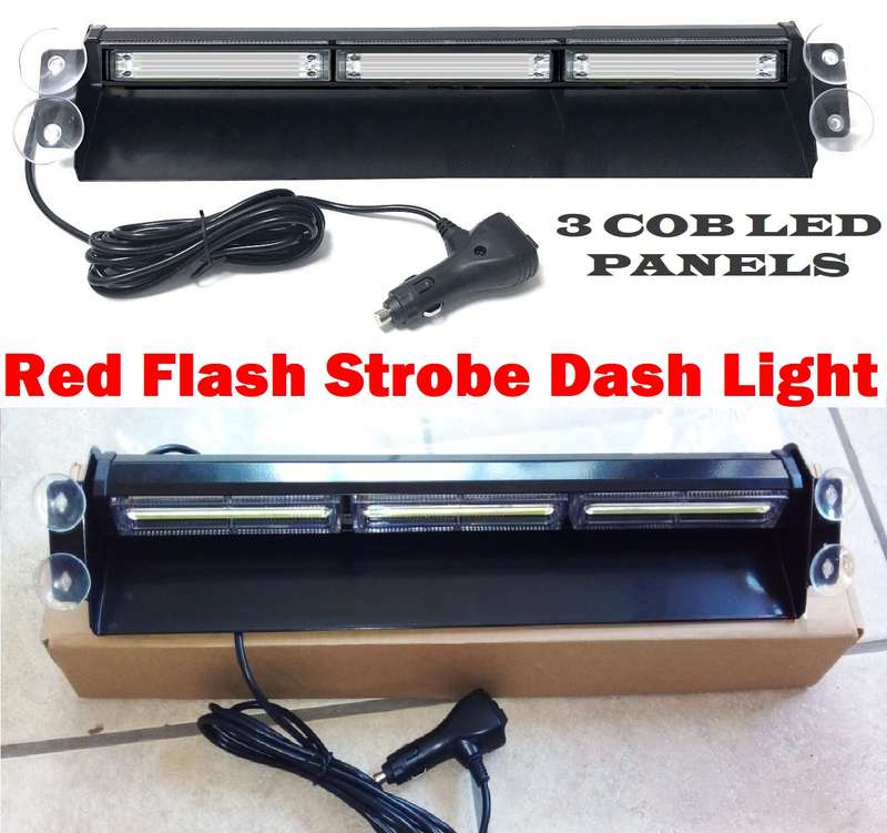 Red COB LED Windscreen Dashboard Vehicle Flash Strobe Very Long Dash Light Bar. Collections Allowed.
