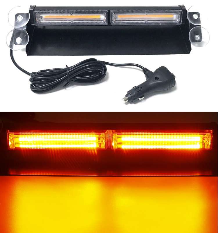 Flash Strobe Vehicle Windscreen Amber Orange Yellow COB LED Dash Light Bar. Collections Allowed.