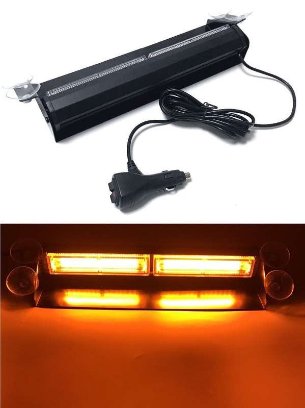 Flash Strobe Vehicle Windscreen Amber Orange Yellow COB LED Dash Light Bar. Collections Allowed.