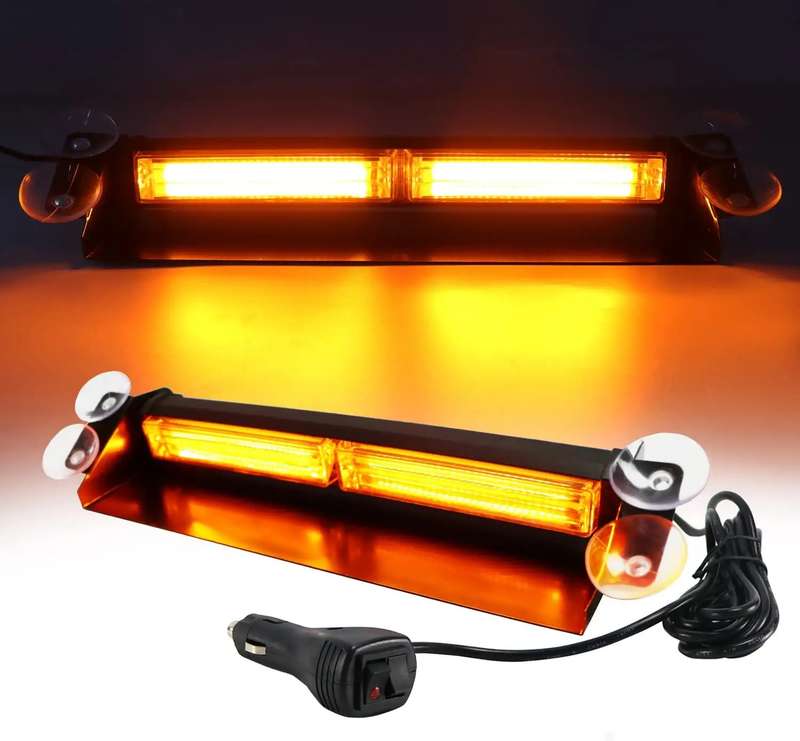 Flash Strobe Vehicle Windscreen Amber Orange Yellow COB LED Dash Light Bar. Collections Allowed.