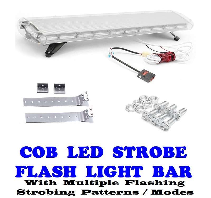 Cool White LED Vehicle Roof Top Hazard Warning Flash Strobe Light Bar. Collections Are Allowed.