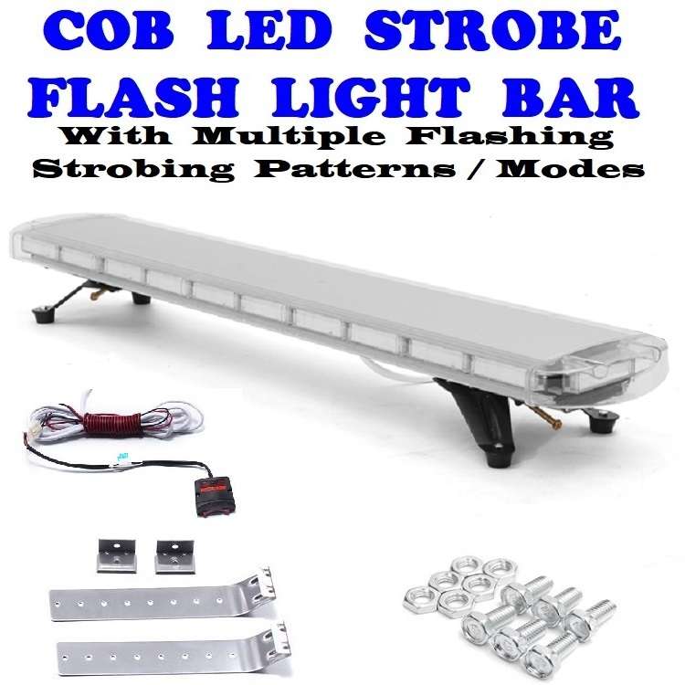 Cool White Security Vehicle Roof Top LED Hazard Warning Flash Strobe Light Bar. Collections Allowed.