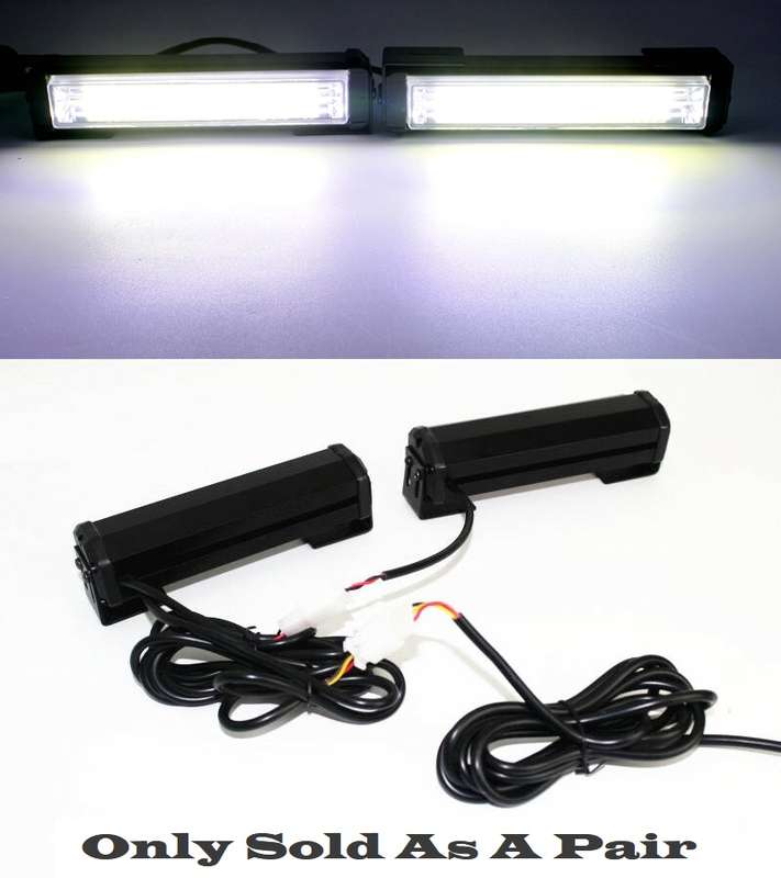 Cool White COB LED Flash Strobe Grille Bumper Cluster Side Marker Lights 12V. Collections Allowed.