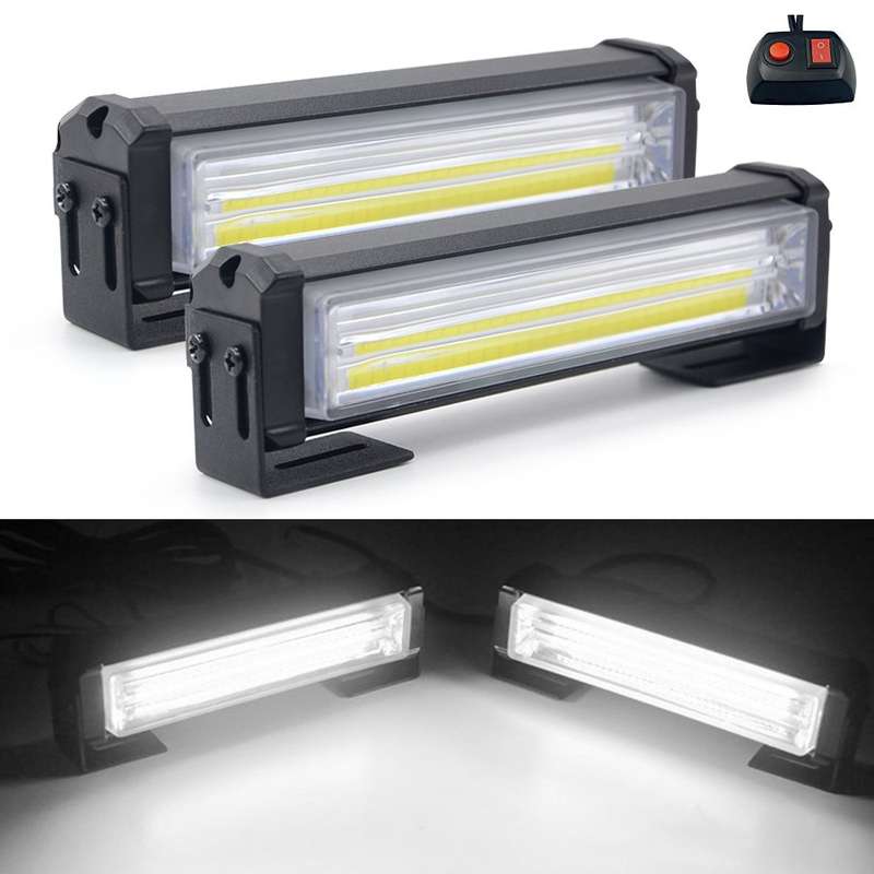 Cool White COB LED Flash Strobe Grille Bumper Cluster Side Marker Lights 12V. Collections Allowed.