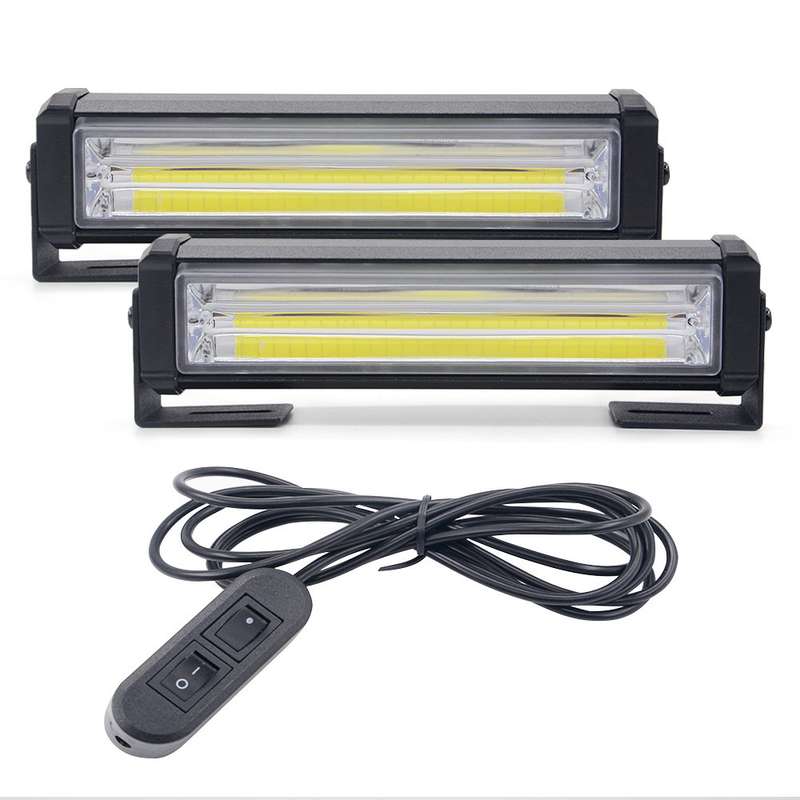 Cool White COB LED Flash Strobe Grille Bumper Cluster Side Marker Lights 12V. Collections Allowed.
