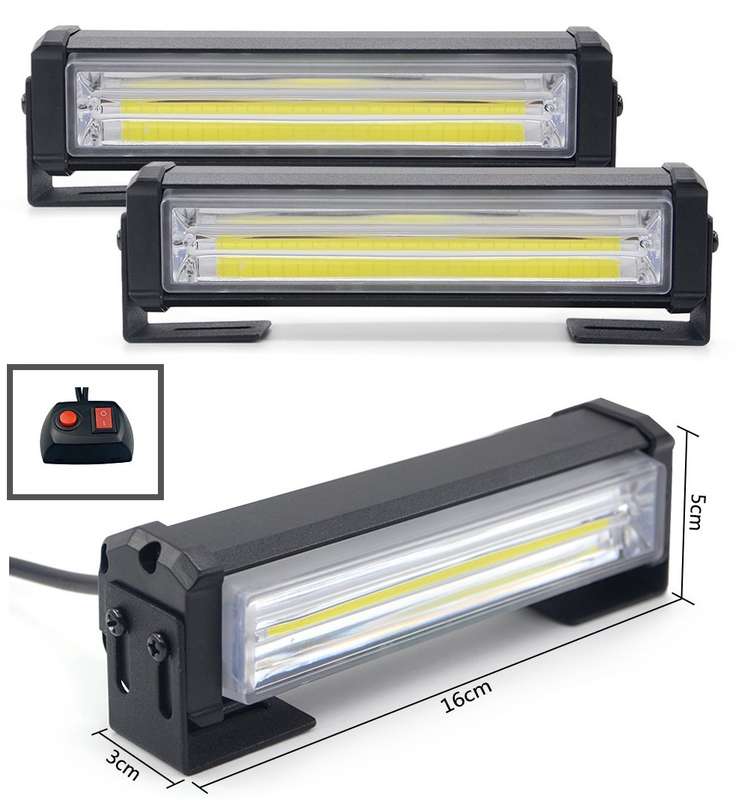 Cool White COB LED Flash Strobe Grille Bumper Cluster Side Marker Lights 12V. Collections Allowed.