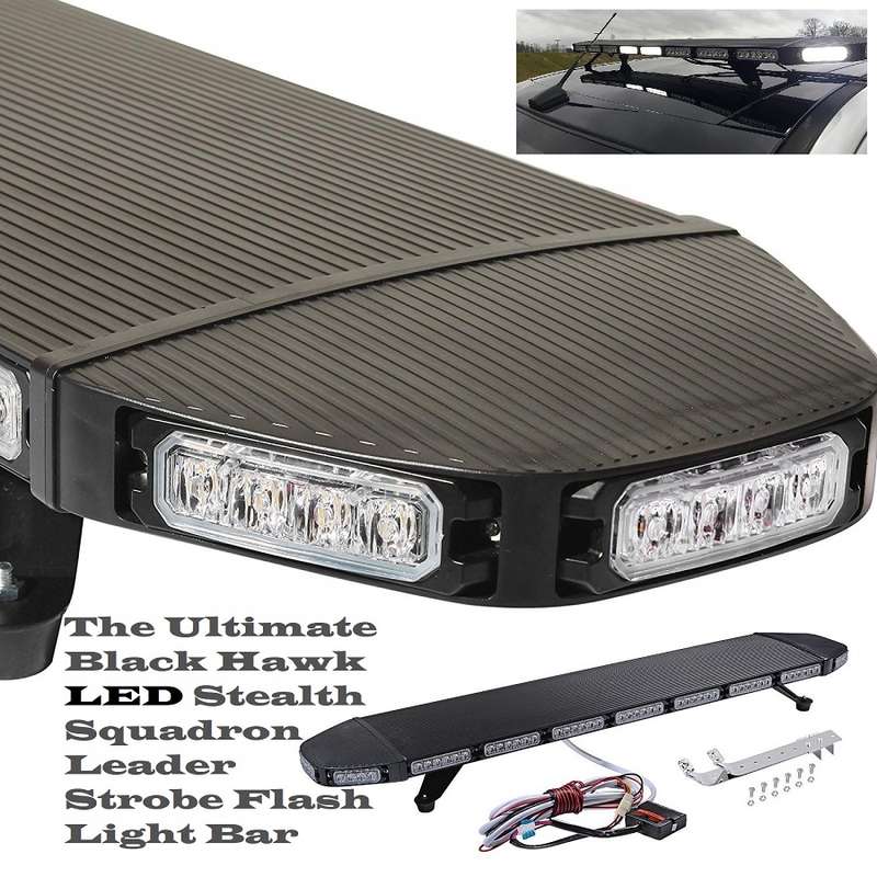 Squadron Leader Amber LED Roof Top Flash Strobe Light Black Hawk Stealth Design. Collections Allowed
