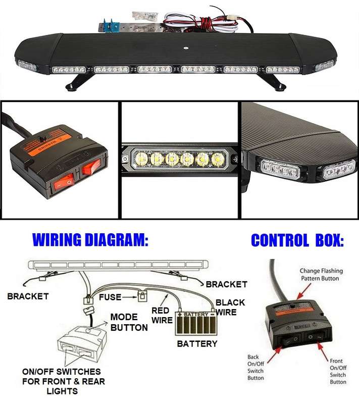 Black Hawk Squadron Leader LED Roof Top Flash Strobe Light Bar. Stealth Design. Collections Allowed.