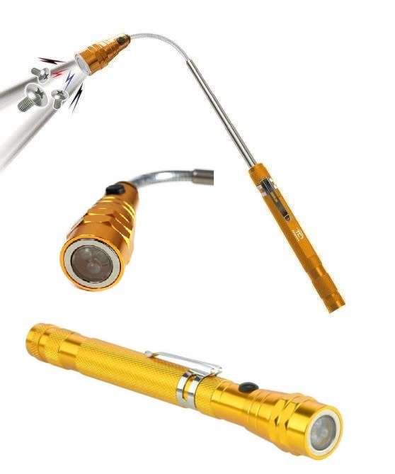 Flexi Torch 3-LED Telescopic Flexible Bendable Magnetic Pick-Up Tool Flashlight. Collections Allowed
