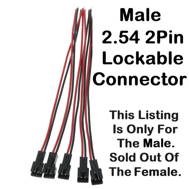 JST XH 2-Pin 2.54mm 2P Lockable Male Connector Plug On 135mm Long Flex Wire. Collections Allowed.