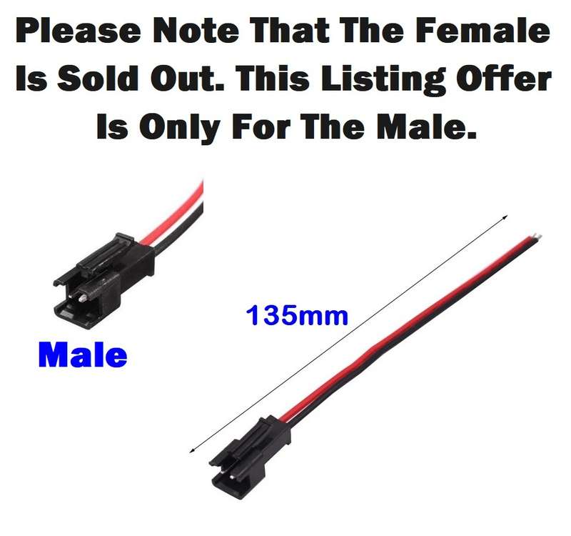 JST XH 2-Pin 2.54mm 2P Lockable Male Connector Plug On 135mm Long Flex Wire. Collections Allowed.