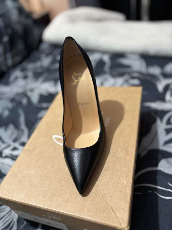Christian Louboutin Kate 100 black leather pumps