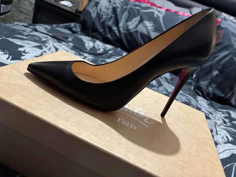 Christian Louboutin Kate 100 black leather pumps