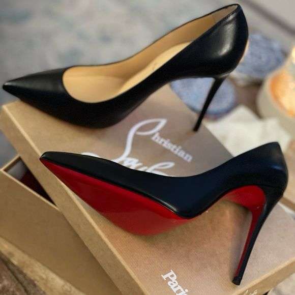Christian Louboutin Kate 100 black leather pumps
