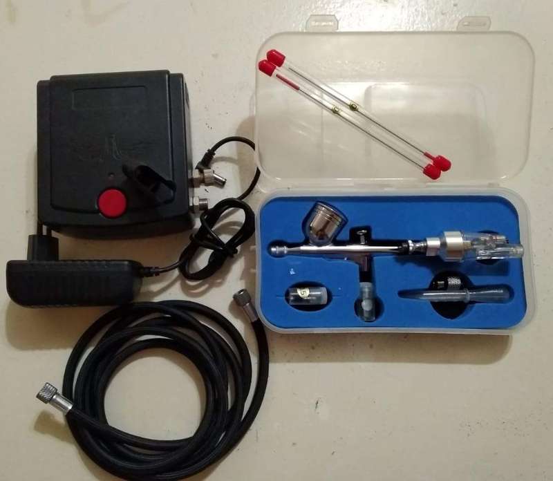 AGILE TC-100 Mini Air-Pump Airbrush Set with Compressor 0.3mm Sprayer Airbrush kit.