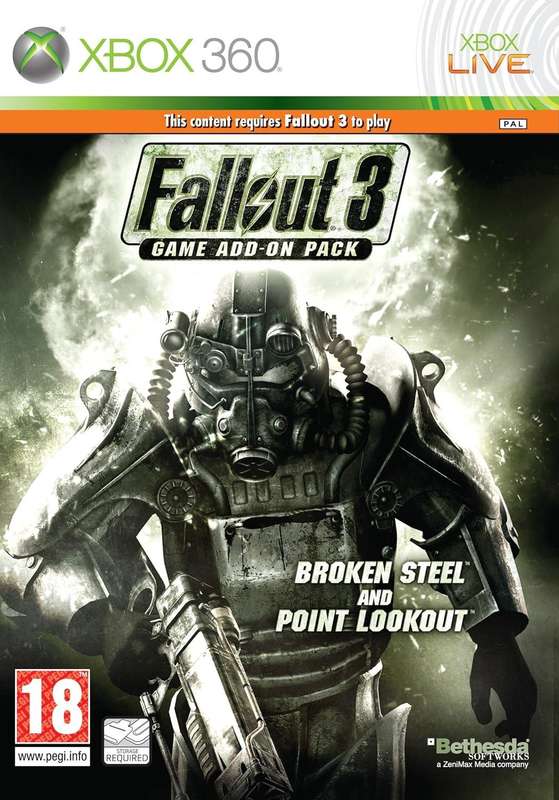 Fallout 3 Game Add on Pack Broken Steel and Point Lookout  Xbox 360