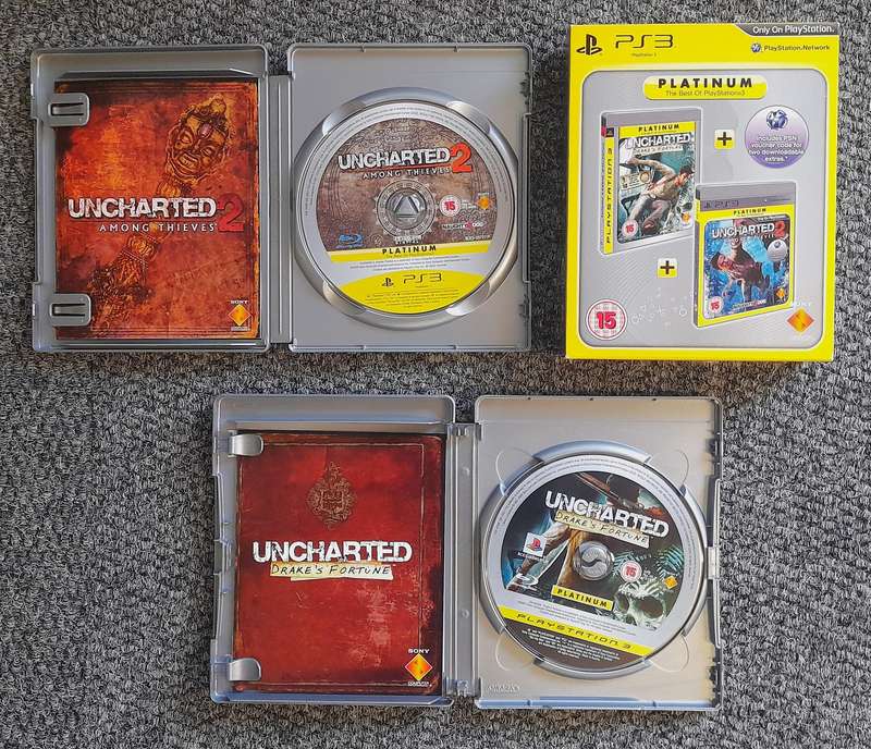 Uncharted Drakes Fortune + Uncharted 2 Among Thieves Platinum   PS3